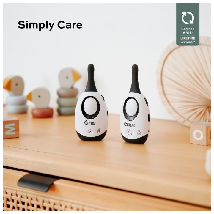 BABYMOOV Babyphone audio simply care avec fonction VOX, double alarme
