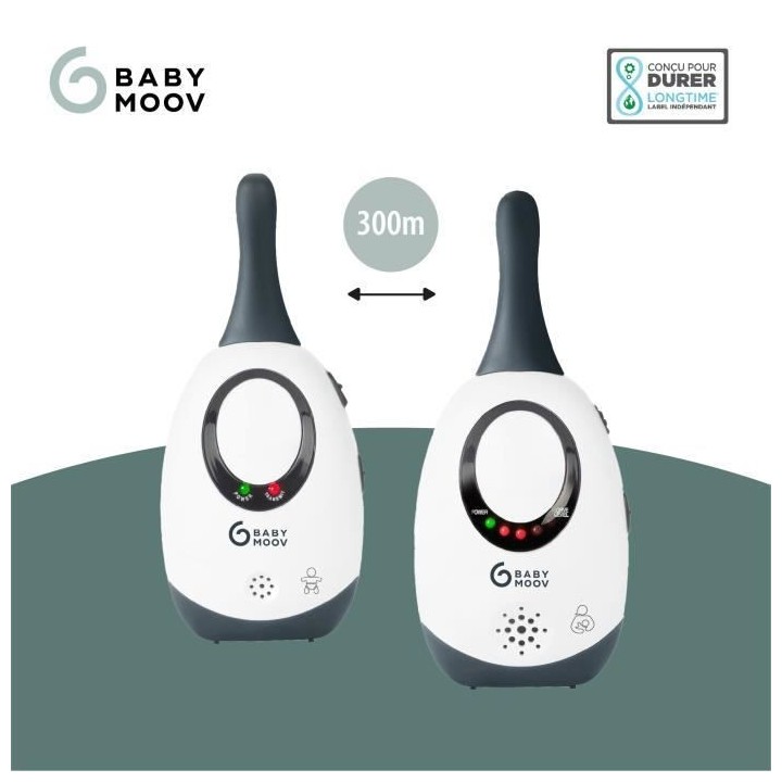 BABYMOOV Babyphone audio simply care avec fonction VOX, double alarme