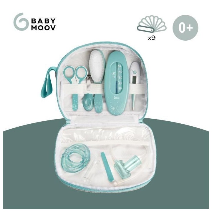 Babymoov Trousse de soin pour bébé, 9 Accessoires, avec Thermometre