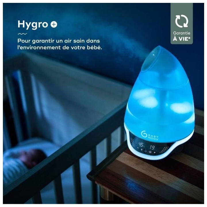 Babymoov Hygro(+) – Humidificateur d'air, 22h d'Autonomie, Silencieu