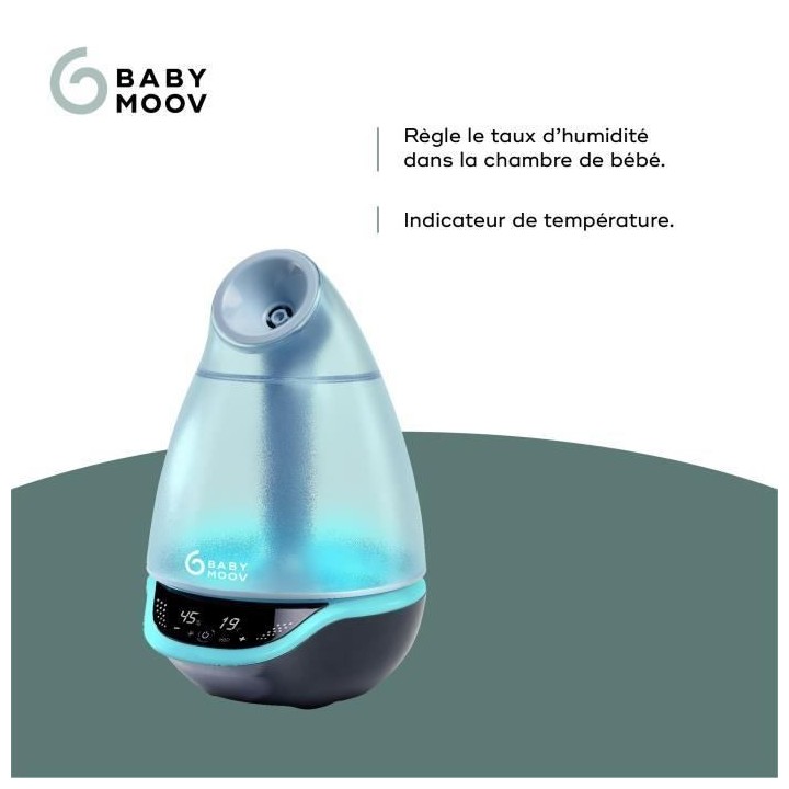 Babymoov Hygro(+) – Humidificateur d'air, 22h d'Autonomie, Silencieu
