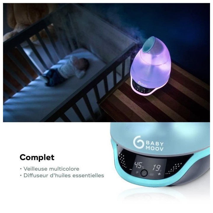Babymoov Hygro(+) – Humidificateur d'air, 22h d'Autonomie, Silencieu