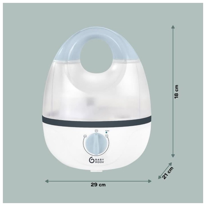 BABYMOOV Hygro - Humidificateur d'air chambre bébé - Silencieux - Va