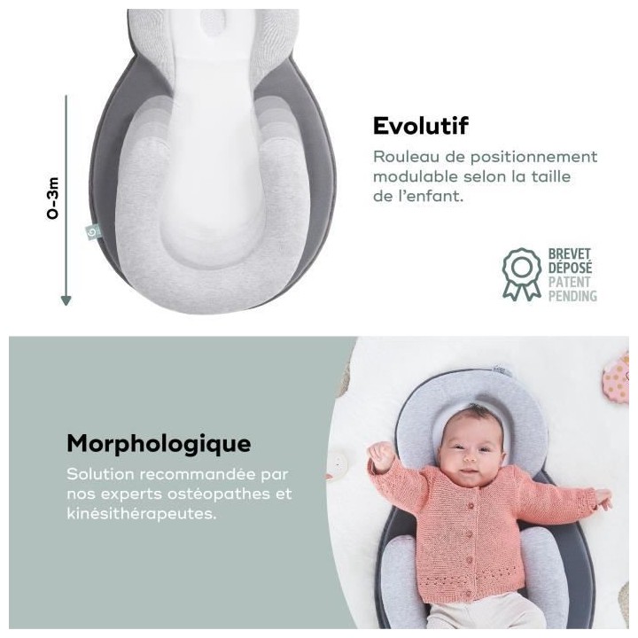 Babymoov Cosydream Original Smokey Support Morphologique, Réducteur N