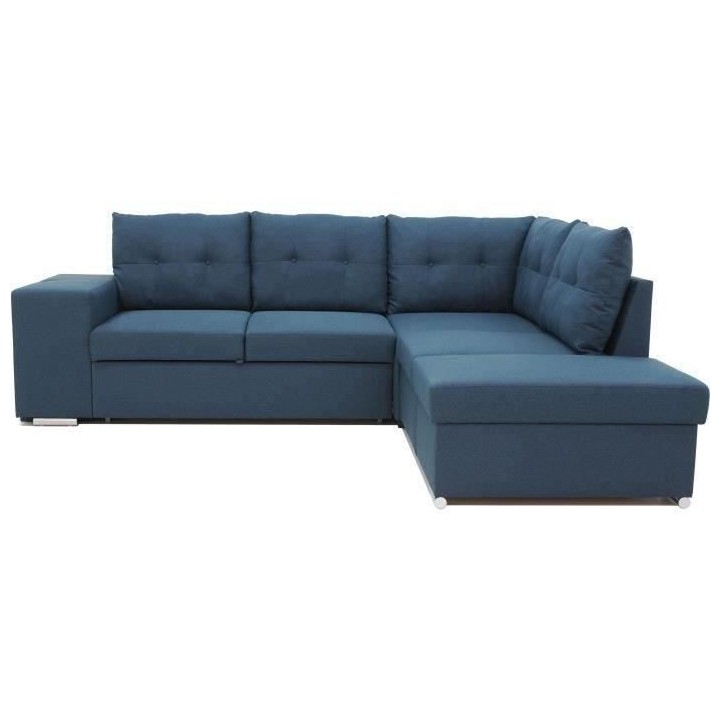 Canapé d'angle convertible réversible 4-5 places MITCHELL - Tissu Bl