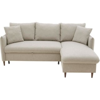Canapé d'angle convertible réversible 4 places GERAUD - Tissu Beige