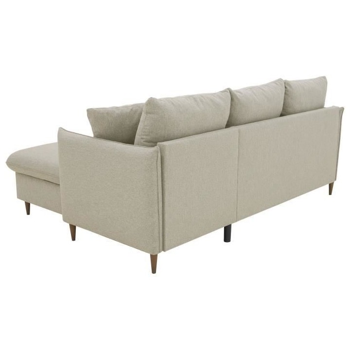 Canapé d'angle convertible réversible 4 places GERAUD - Tissu Beige
