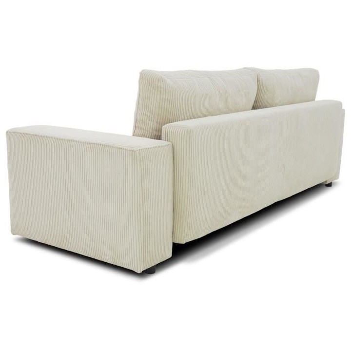 Canapé droit convertible 3 places JOSH - velours côtelé beige - Cof