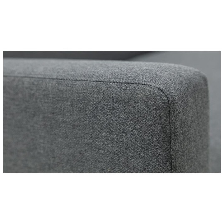Canapé fixe 2 places BOB - Tissu Gris - L 136 x P 77 x H 65 cm