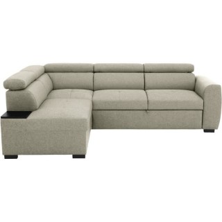 Canapé d'angle convertible réversible 4-5 places KELIO - Tissu Beige