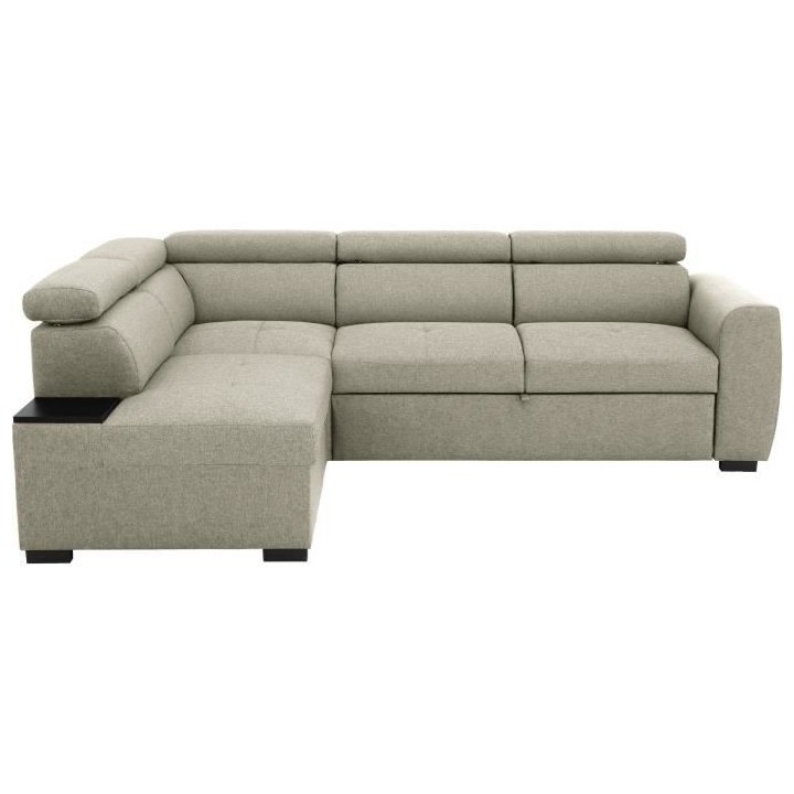 Canapé d'angle convertible réversible 4-5 places KELIO - Tissu Beige