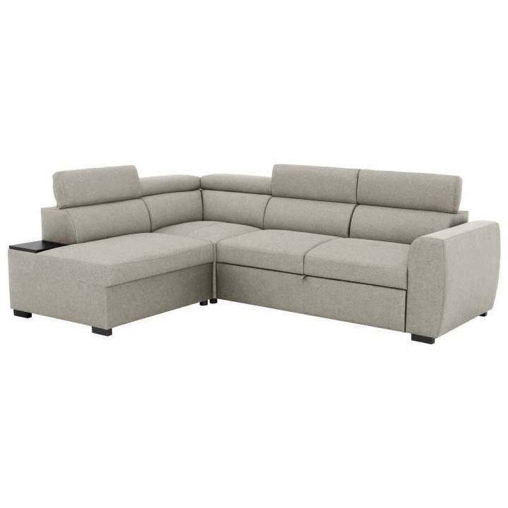 Canapé d'angle convertible réversible 4-5 places KELIO - Tissu Beige