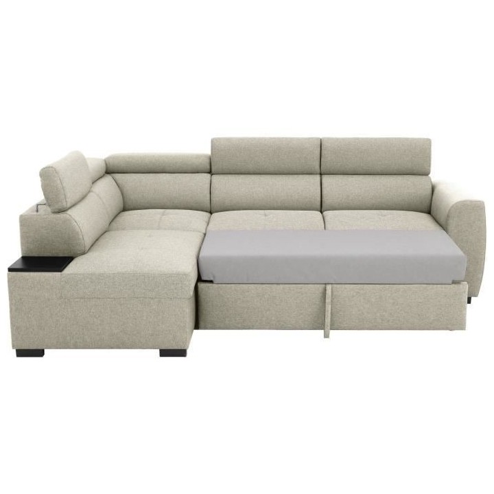 Canapé d'angle convertible réversible 4-5 places KELIO - Tissu Beige