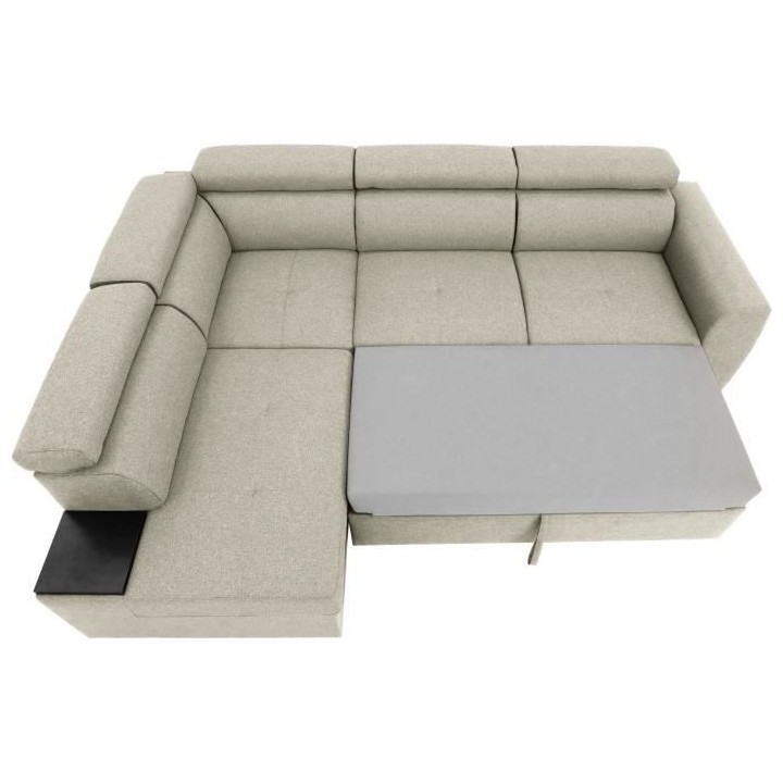 Canapé d'angle convertible réversible 4-5 places KELIO - Tissu Beige
