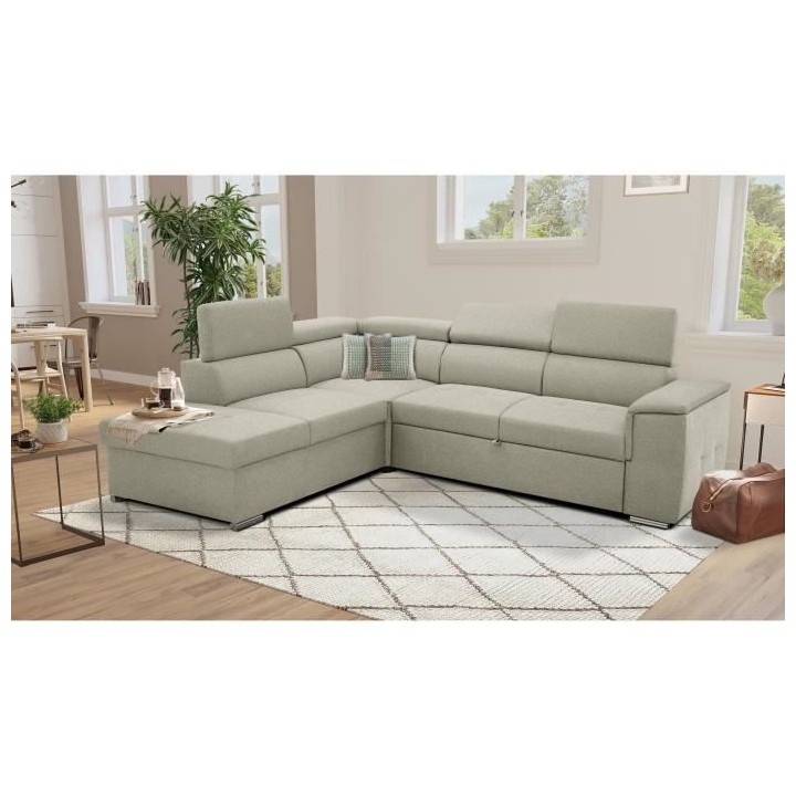 Canapé d'angle convertible réversible 3-4 places DAYTONA - Tissu Bei