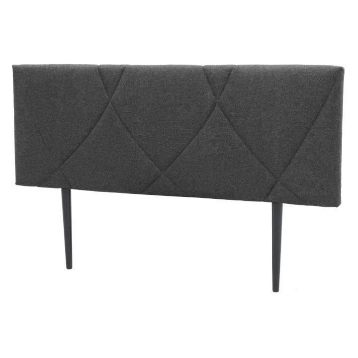 Tete de lit TUDOR - Tissu Anthracite - L.162 x H.100 x P.7 cm