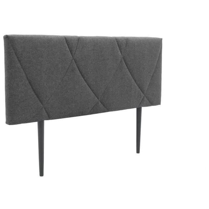 Tete de lit TUDOR - Tissu Anthracite - L.162 x H.100 x P.7 cm