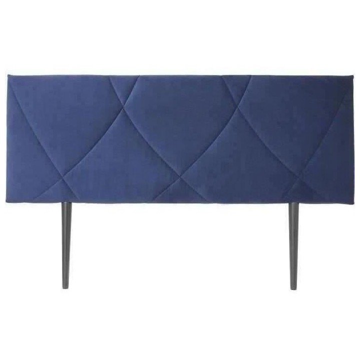 Tete de lit TUDOR - Velours Bleu Marine - L.162 x H.100 x P.7 cm
