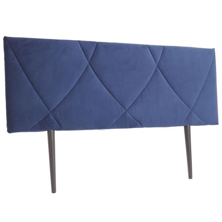 Tete de lit TUDOR - Velours Bleu Marine - L.162 x H.100 x P.7 cm