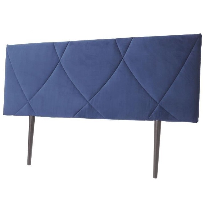 Tete de lit TUDOR - Velours Bleu Marine - L.162 x H.100 x P.7 cm