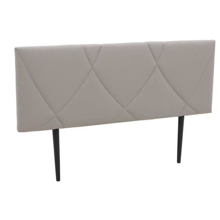 Tete de lit TUDOR - Tissu PU Taupe - L.162 x H.100 x P.7 cm
