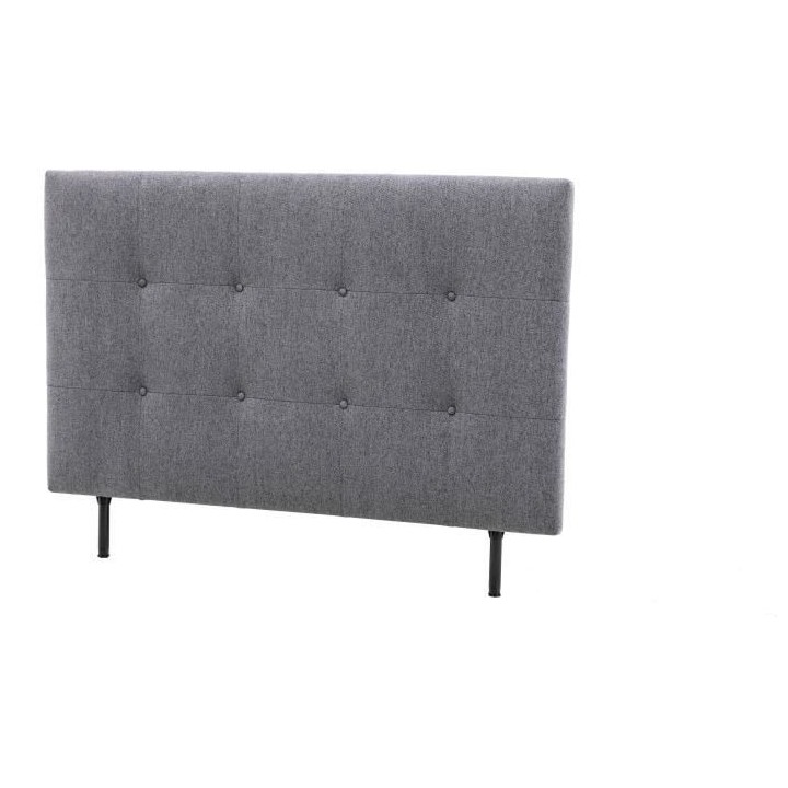 Tete de lit 140 cm ESTIA - Tissu Anthracite - Réglable en hauteur de