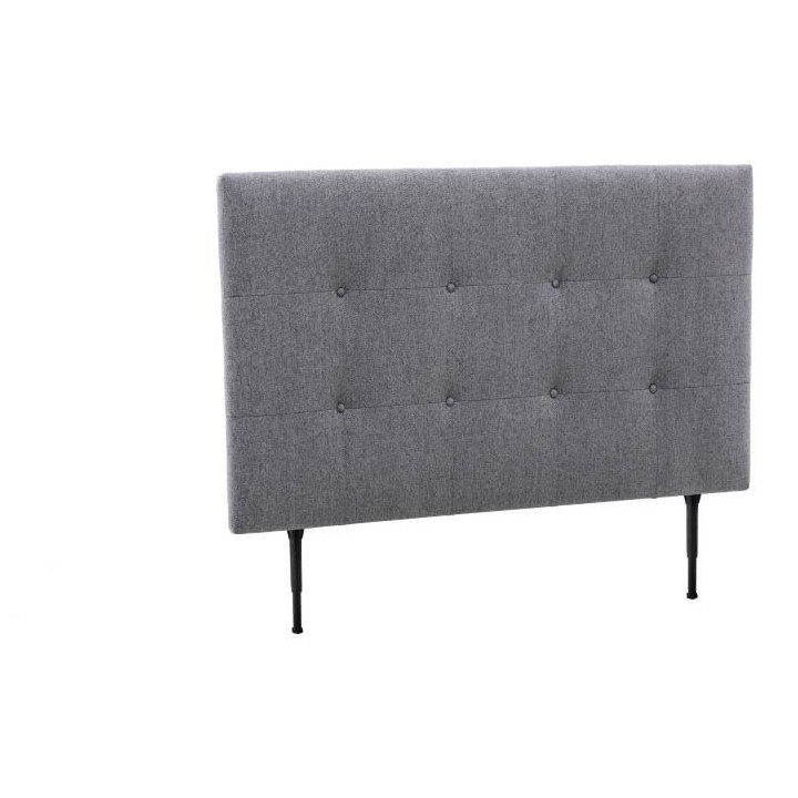 Tete de lit 140 cm ESTIA - Tissu Anthracite - Réglable en hauteur de