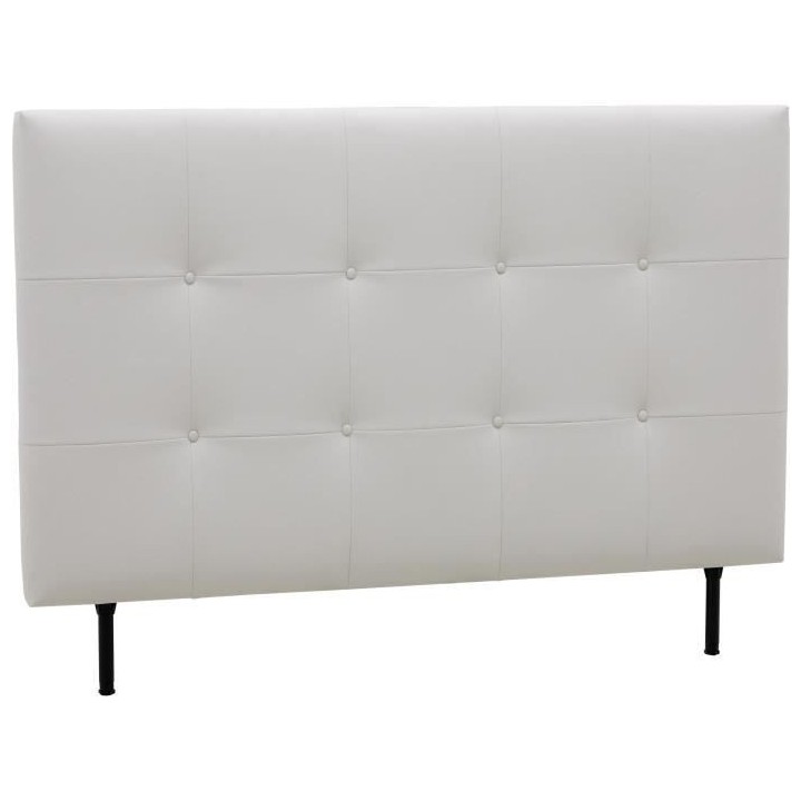 Tete de lit 140 cm ESTIA - PU Blanc - Réglable en hauteur de 105 a 11