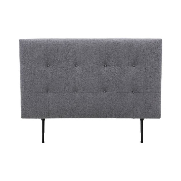 Tete de lit 160 cm ESTIA - Tissu Anthracite - Réglable en hauteur de