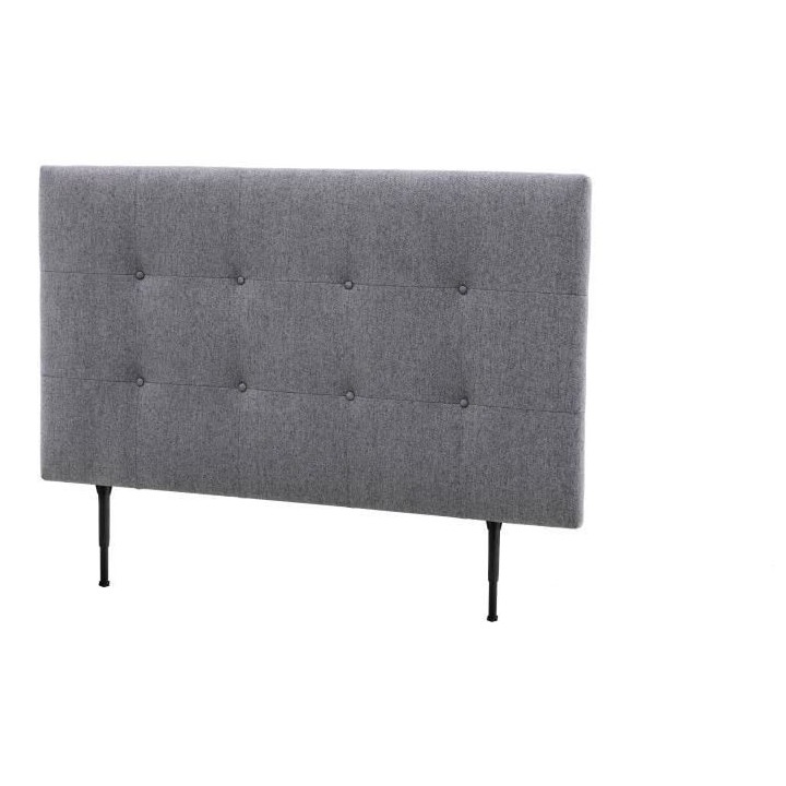 Tete de lit 160 cm ESTIA - Tissu Anthracite - Réglable en hauteur de