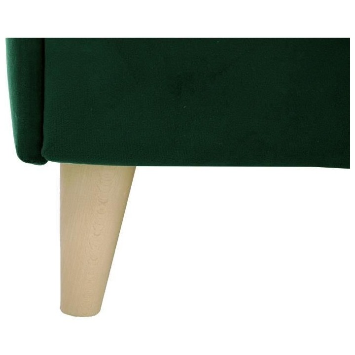 Lit adulte LONY - Couchage 140x190 cm - Tissu velours mat Vert - Struc