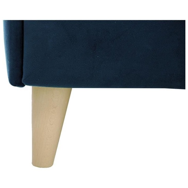 Lit adulte LONY - Couchage 160x200 cm - Tissu velours mat Navy - Struc