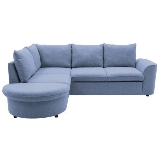 Canapé d'angle convertible réversible AURORA 3-4 places - Tissu bleu