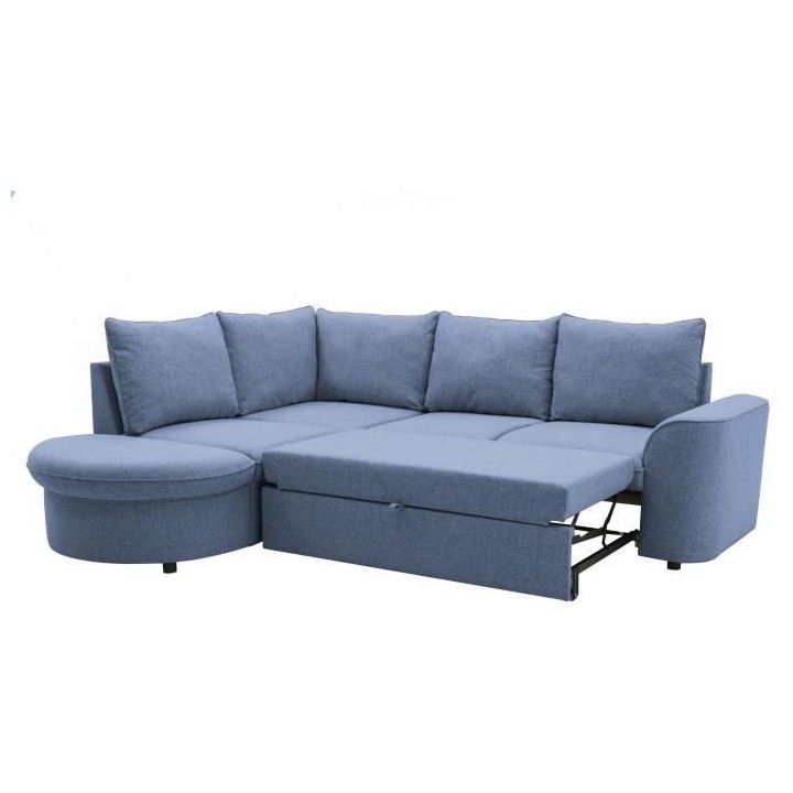 Canapé d'angle convertible réversible AURORA 3-4 places - Tissu bleu