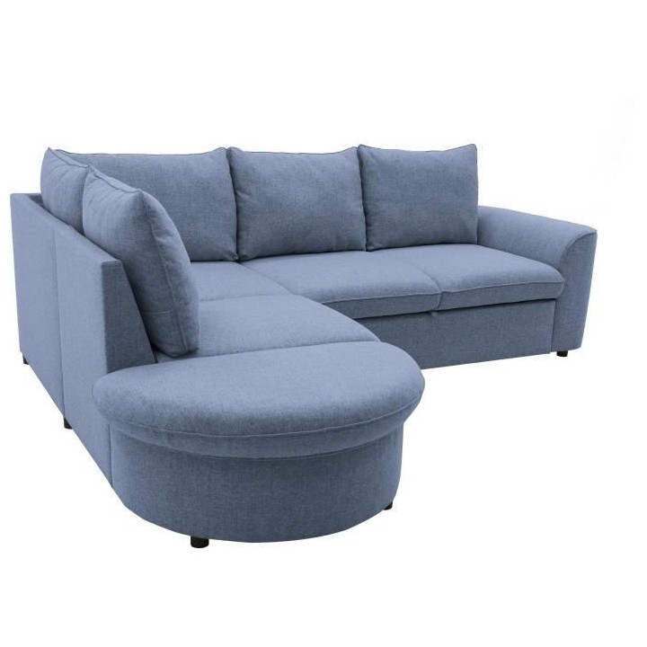 Canapé d'angle convertible réversible AURORA 3-4 places - Tissu bleu