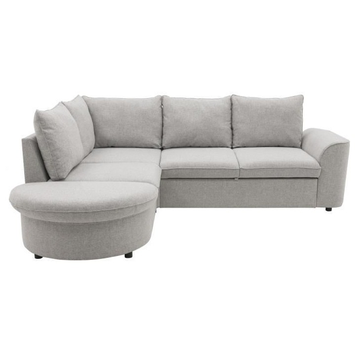 Canapé d'angle convertible réversible AURORA 3-4 places - Tissu Gris