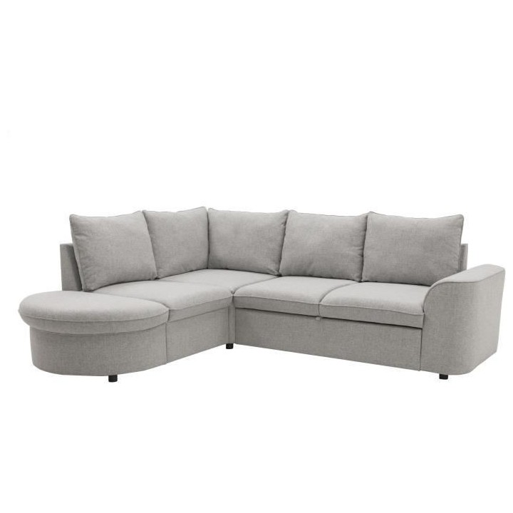 Canapé d'angle convertible réversible AURORA 3-4 places - Tissu Gris