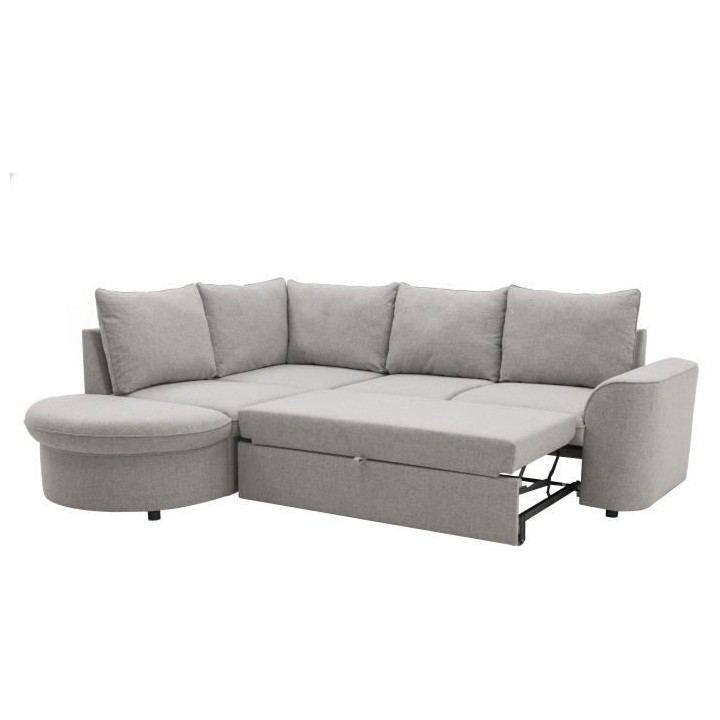 Canapé d'angle convertible réversible AURORA 3-4 places - Tissu Gris