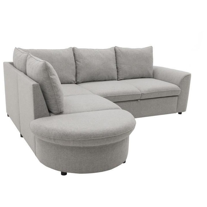 Canapé d'angle convertible réversible AURORA 3-4 places - Tissu Gris