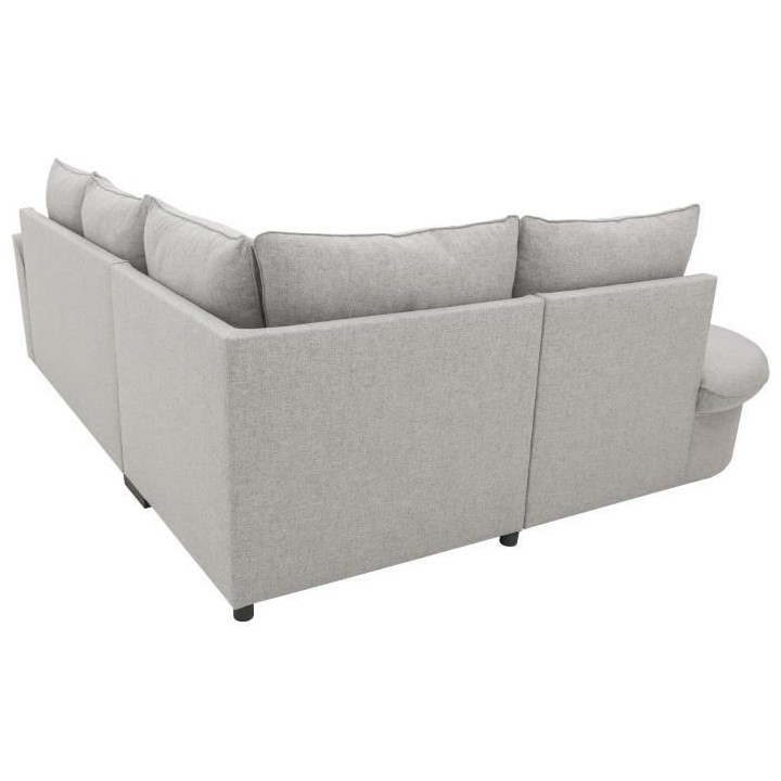Canapé d'angle convertible réversible AURORA 3-4 places - Tissu Gris