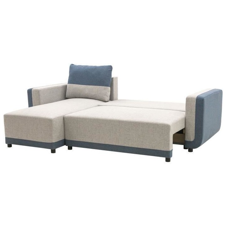 Canapé d'angle convertible réversible ELROY 3-4 places - Tissu gris