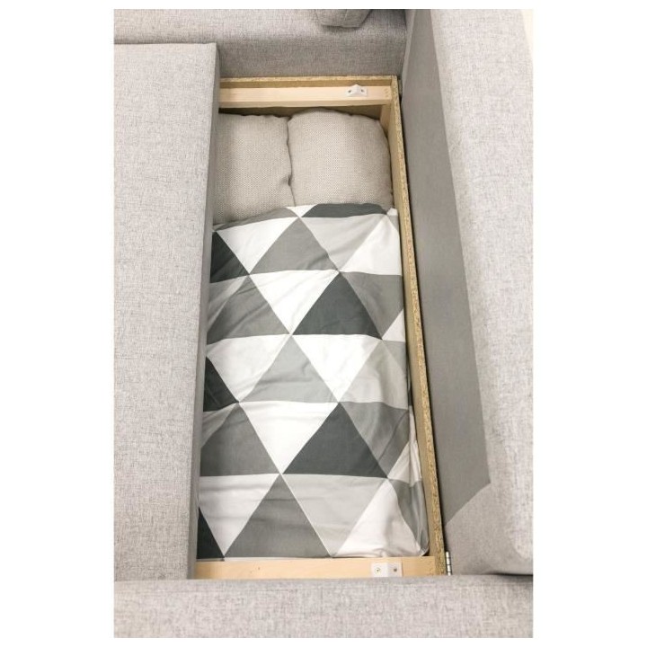 Canapé d'angle convertible réversible ELROY 3-4 places - Tissu gris