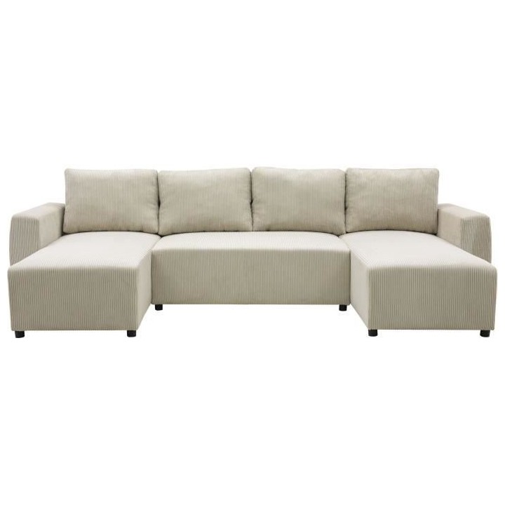 Canapé d'angle convertible panoramique PHARELL 5/6 places - Tissu vel