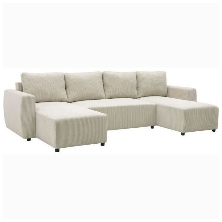 Canapé d'angle convertible panoramique PHARELL 5/6 places - Tissu vel