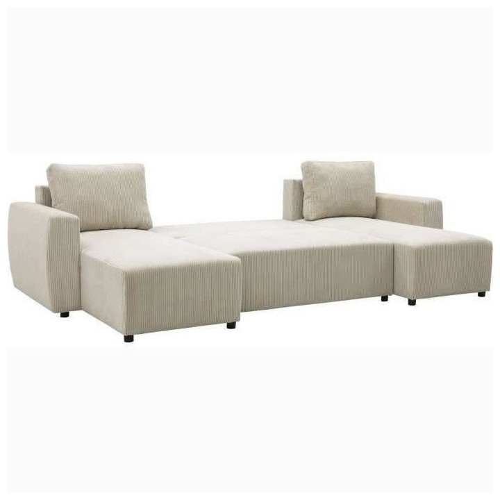 Canapé d'angle convertible panoramique PHARELL 5/6 places - Tissu vel