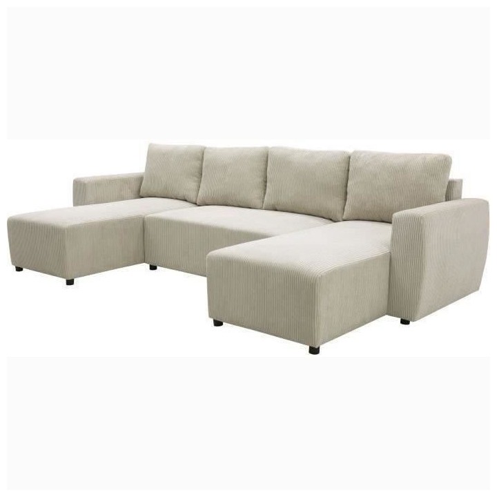 Canapé d'angle convertible panoramique PHARELL 5/6 places - Tissu vel