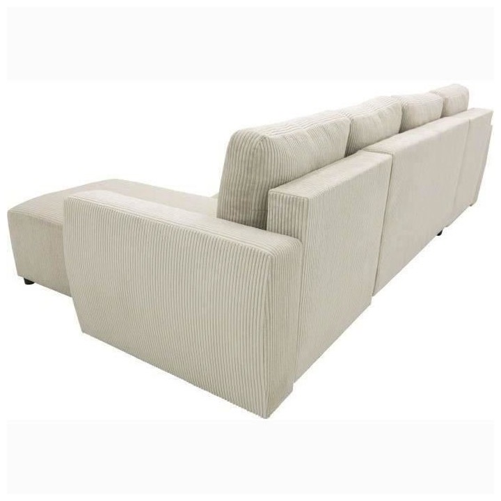 Canapé d'angle convertible panoramique PHARELL 5/6 places - Tissu vel