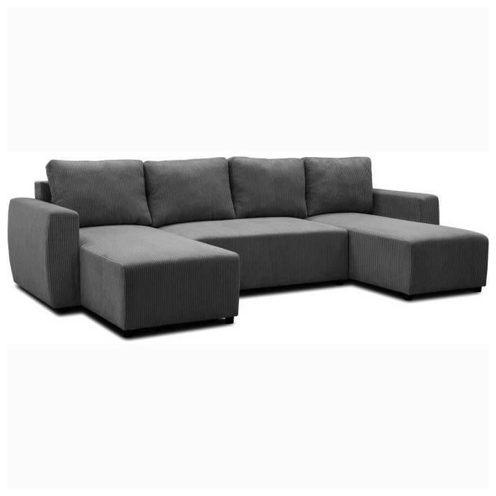 Canapé d'angle convertible panoramique PHARELL 5/6 places - Tissu vel