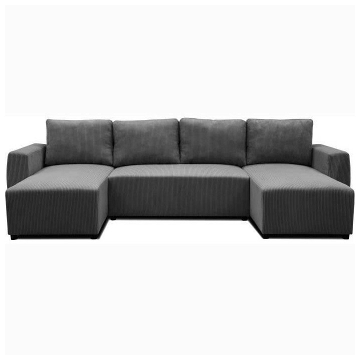 Canapé d'angle convertible panoramique PHARELL 5/6 places - Tissu vel