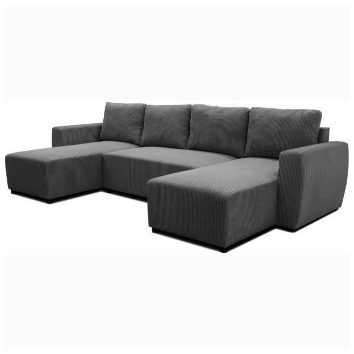 Canapé d'angle convertible panoramique PHARELL 5/6 places - Tissu vel